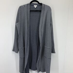 J‎ Jill Womens Large Cardigan Duster Sweater Lagenlook Nautical Beach Coastal